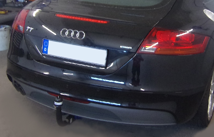 Anhängerkupplung für Audi TT 8J, spez. TTS, nur für Heckträgerbetrieb, Montage nur bei uns im Haus 2007-2014 Ausf.: V-abnehmbar