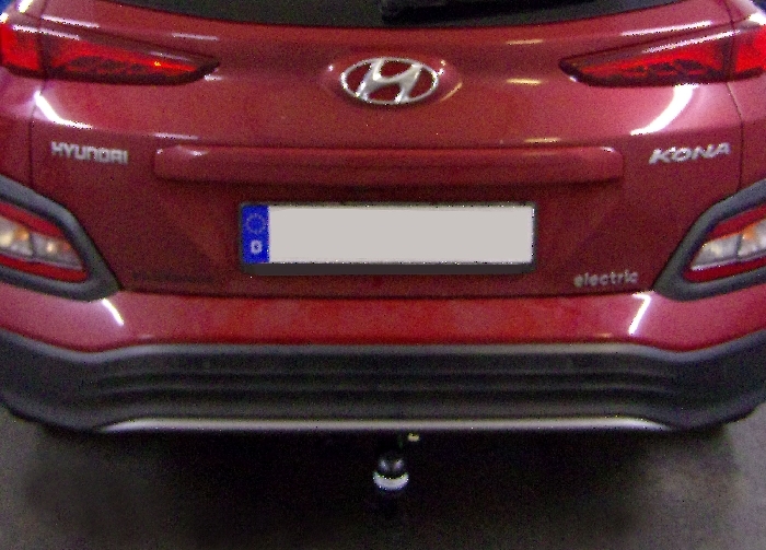 Anhängerkupplung für Hyundai Kona Elektro mit Anhängelastfreigabe ab Werk, Fzg. mit E-satz Vorbereitung 2018-2023 Ausf.: V-abnehmbar