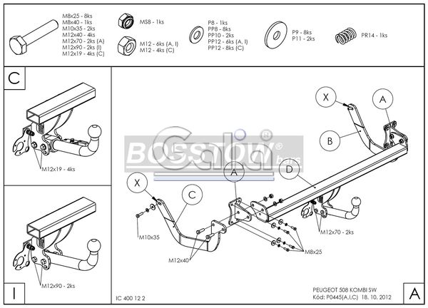 Anhängerkupplung für Peugeot-508 Kombi spez. RXH, Baureihe 2011-2018 starr