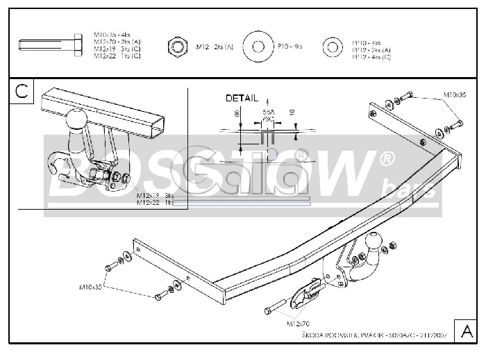 Anhängerkupplung für Skoda Roomster 2010-2015 Ausf.: starr