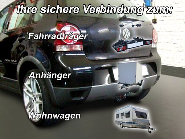 Anhängerkupplung für VW-Polo (9N)Steilheck/ Coupé, inkl. Cross, nicht Fun, Baureihe 2005-2009 starr