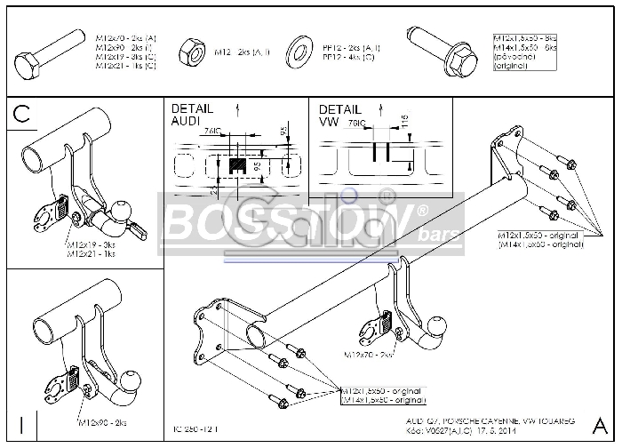 Anhängerkupplung für Audi Q7 2006-2015 Ausf.: abnehmbar