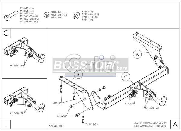 Anhängerkupplung für Jeep-Liberty, Baureihe 2002-2007 abnehmbar