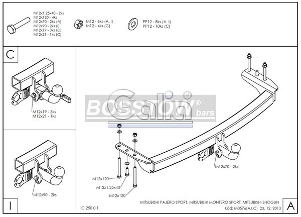 Anhängerkupplung für Mitsubishi Pajero Sport 1998- Ausf.: abnehmbar