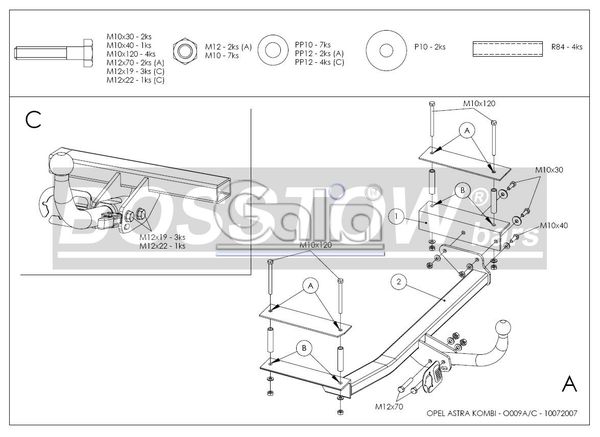 Anhängerkupplung für Opel Astra G, Kombi, nicht CNG 1998-2000 Ausf.: abnehmbar