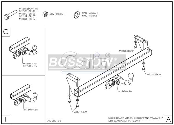 Anhängerkupplung für Suzuki Grand Vitara 5-türig nicht Cabrio, nicht XL- 7 1998-2004 Ausf.: abnehmbar