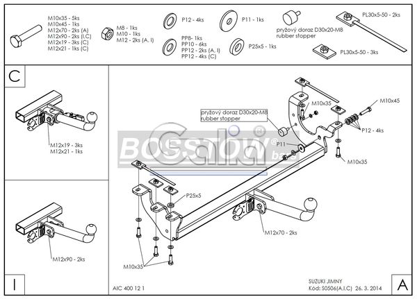 Anhängerkupplung für Suzuki Jimny 1998-2001 Ausf.: abnehmbar