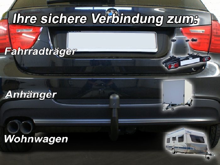 Anhängerkupplung für BMW 3er Limousine E90, spez. M- Paket 2005-2010 Ausf.: V-abnehmbar