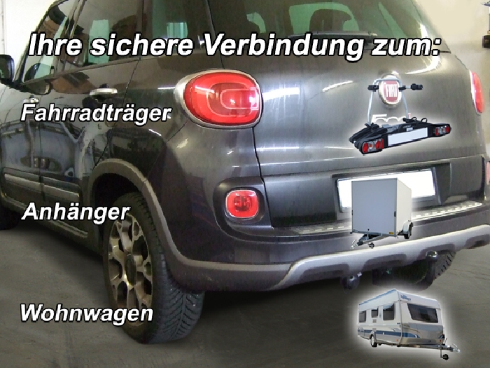 Anhängerkupplung für Fiat 500 L Trekking 2012-2014 Ausf.: V-abnehmbar