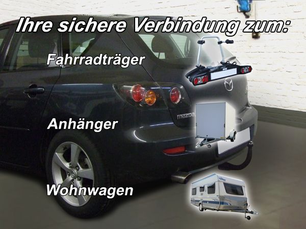 Anhängerkupplung für Mazda-3 Fließheck Sport, nicht für MPS, Baureihe 2003-2009 V-abnehmbar