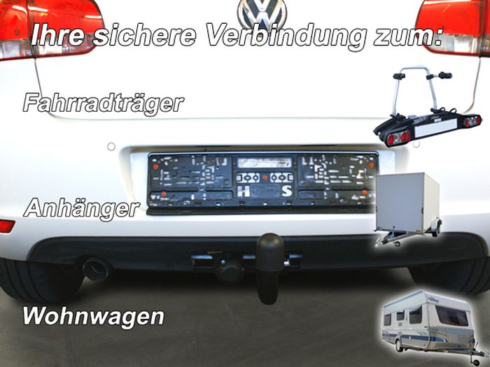 Anhängerkupplung für VW Golf VI Limousine, nicht 4x4 2008-2012 Ausf.: V-abnehmbar