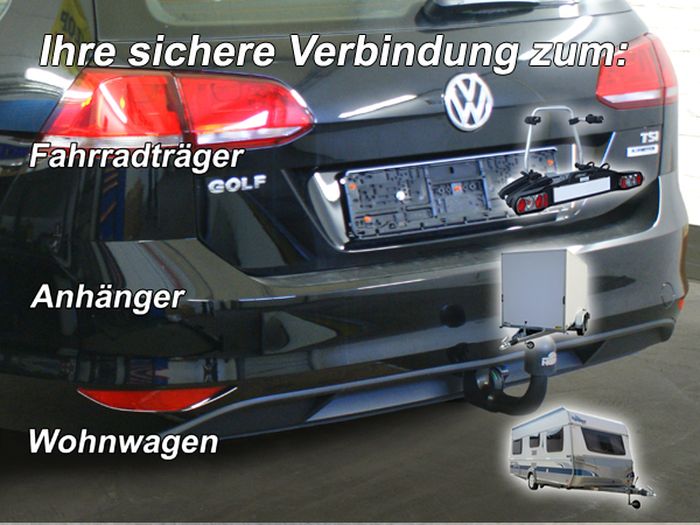 Anhängerkupplung für VW-Golf VII Variant, speziell für R-Line, Baureihe 2014-2017 V-abnehmbar