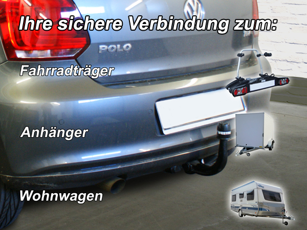 Anhängerkupplung für VW-Polo (6R)Steilheck / Coupé, Baureihe 2009-2014 V-abnehmbar